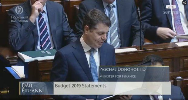 Minister for Finance Paschal Donohoe introducing the budget in Leinster House.