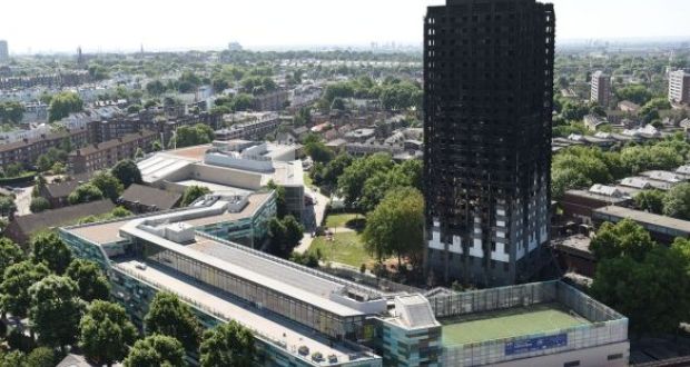 The scorched Grenfell Tower block in which 71 people perished on June 14th 2017. 