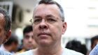 US pastor Andrew Brunson in July 2018. Brunson told the court on Friday: “I am an innocent man. I love Jesus, I love Turkey.” Photograph: AFP/Getty Images
