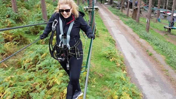 Rachel Flaherty tests herself on a tightrope. “It was a mental and physical challenge, and the sense of achievement and feeling of freedom after facing my fears when I had finished was fantastic.”