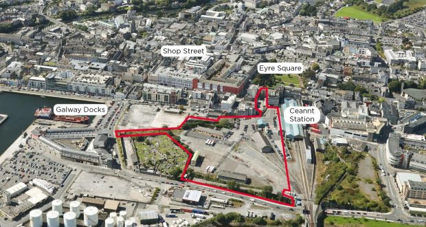The site of CIÉ’s proposed Ceannt Quarter in Galway city centre.