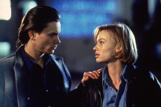 River Phoenix: the actor with Samantha Mathis in The Thing Called Love, 1993