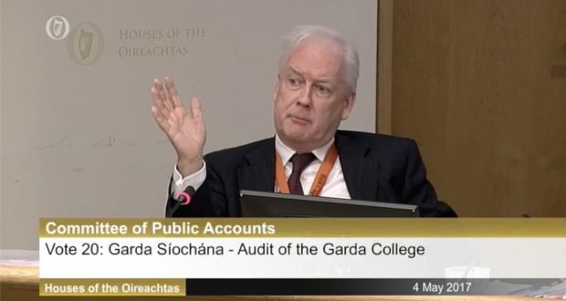 A file image showing John Barrett appearing before the Oireachtas Public Accounts Commitee. 