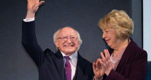 President Michael D Higgins and his wife Sabina. Photograph: Tom Honan/The Irish Times