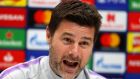 Tottenham Hotspur manager Mauricio Pochettino during a press conference at the club’s Enfield training ground in London. Photograph:   Catherine Ivill/Getty Images)