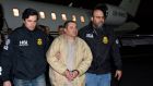 Joaquín “El Chapo” Guzmán being taken from a place in New York by US law enforcement on January  19th, 2017. Photograph: US law enforcement via AP