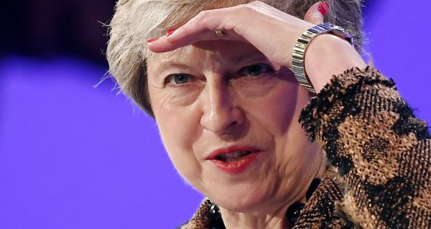 British prime minister Theresa May: At the beginning she opted for slogan politics, Brexit means Brexit, and undeliverable red lines, but she slowly tempered her strategy when faced with the prospect of no-deal and major damage to the UK economy. Photograph: Andy Rain/EPA