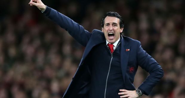 Arsenal  head coach Unai Emery gestures on the touchline during the   match  d Wolverhampton Wanderers at the Emirates Stadium in London on November 11th. Photograph: Getty Images