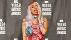 Lady Gaga wearing a meat dress  at the 2010 MTV Video Music Awards in LA. Photograph: Reuters