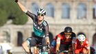 Ireland’s Sam Bennett celebrating after winning  the  last stage of the  Giro d’Italia in Rome in May. Photograph: Getty Images