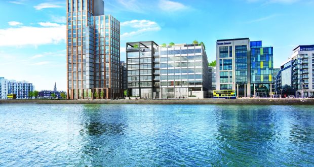 Kennedy Wilson’s Capital Docks development in Dublin’s south docklands. Videos on social media showed a considerable amount of water on floors and going down stairwells.