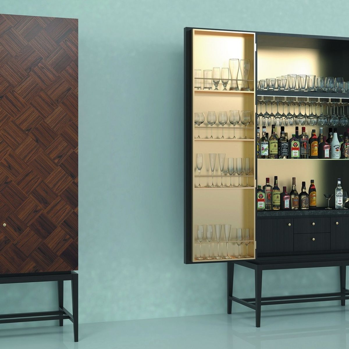 What S New In Design A Fresh Take On Lace And Snazzy Drinks Cabinets