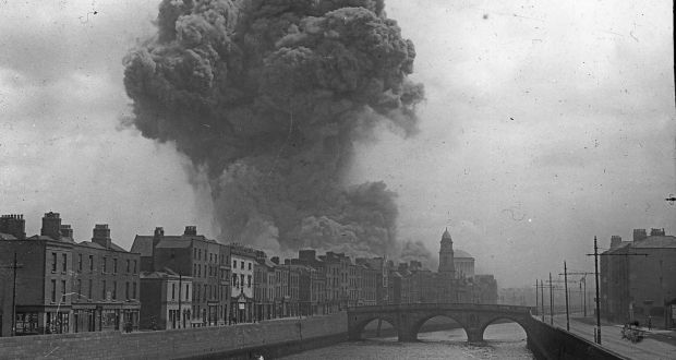 The huge explosion at the Four Courts, during the Irish Civil War 1922. Photograph: Photo12/UIG via Getty Images