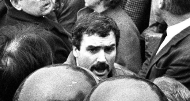 Freddie Scappaticci at the 1987 funeral of IRA man Larry Marley. Photograph: Pacemaker