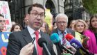  Senator Ronán Mullen (left) said any organisation collecting outside a church which had advocated a Yes vote in the abortion referendum should ‘be told, in a nice way, where to go’. Photograph: Gareth Chaney/Collins
