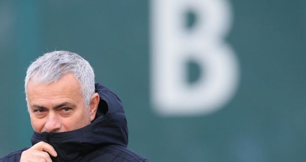 Manchester United manager José Mourinho  during a training session in Manchester before the  Champions league  match against Valencia. Photograph: Lindsey Parnaby/AFP/Getty Images