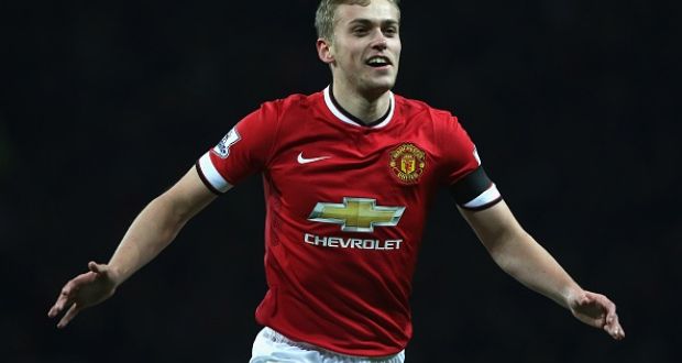  James Wilson is on his fourth loan from Manchester United. Photograph: Getty Images