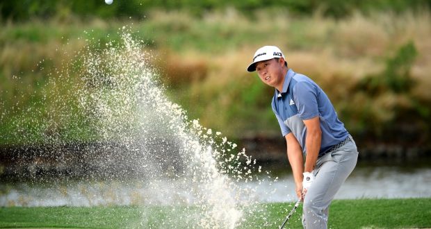  David Lipsky of the United States plays out of a bunker during day four of the Alfred Dunhill Championships at Leopard Creek Country  Club in Malelane, South Africa. Photograph: Stuart Franklin/Getty Images