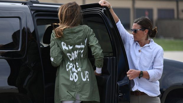 One of Melania’s most controversial choices. Photograph: Mandel Ngan/AFP/Getty Images