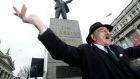 Actor Jer O’Leary plays Jim Larkin on O’Connell Street for a commomorative ceremony in 2009. Photograph: Cyril Byrne 
