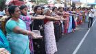 Indian women participate in the “Women’s Wall” in Kochi. Photograph: Prakash Elamakkara/EPA