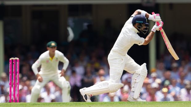 Virat Kohli was dismissed for 23 as India reached 303-4 on day one at the SCG. Photograph: Dan Himbrechts/EPA