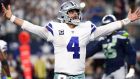 Quarterback Dak Prescott inspired the Dallas Cowboys to playoff victory over the Seattle Seahawks. Photograph: Mike Stone/EPA