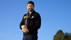 Pádraig Harrington poses with the Ryder Cup at Wentworth after being named as Europe captain for the 2020 match against the United States at Whistling Straits in Wisconsin. Photograph: Andrew Redington/Getty Images