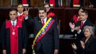Nicolas Maduro poses after being sworn-in for the second term as Venezuela’s president  in Caracas on Wednesday.  Sinn Féin has defended its attendance at the event. Photograph: Miguel Gutierrez/EPA.
