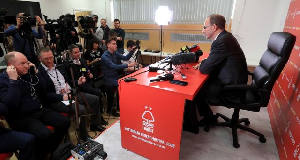 Nottingham Forest manager Martin O’Neill  at his first press conference at the City Ground. Photograph:   Mike Egerton/PA Wire