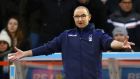 Nottinghan Forest manager Martin O’Neill reacts during the Sky Bet Championship match against  Bristol City at the City Ground  in Nottingham, England. Photograph:  Mark Thompson/Getty Images