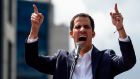 Venezuela’s Juan Guaido, speaks to the crowd during a mass opposition rally against leader Nicolas Maduro. Photograph:  Federico PARRA/AFP
