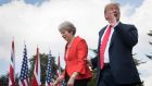 US president Donald Trump  with British prime minister Theresa May  at Chequers,  Buckinghamshire, in July 2018. File photograph: Stefan Rousseau/PA Wire