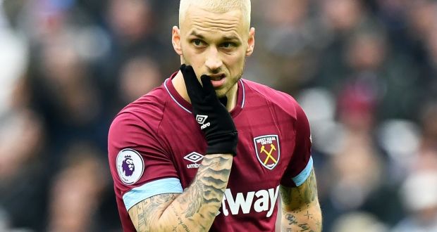 West Ham’s Marko Arnautovic. The Chinese deal would have seen him receive £40m over a four-year contract, a large upgrade on his West Ham wage of £90,000 a week  
