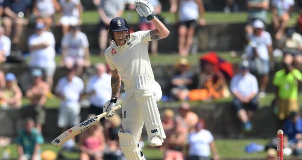 England’s Ben Stokes reacts after being hit on the hand during the first day of the second Test between West Indies and England at Sir Vivian Richards Stadium in St John’s, Antigua. Photograph: Shaun Botterill/Getty Images