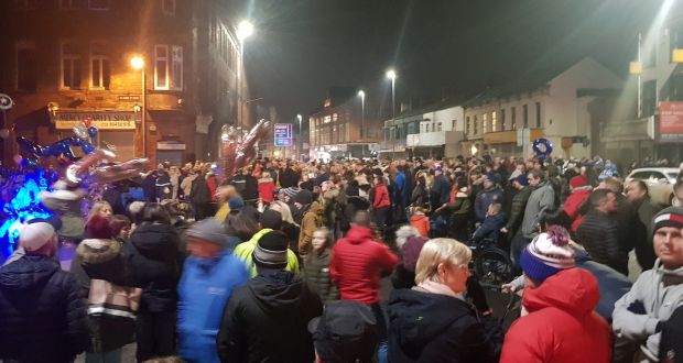 Hundreds turned out to Cluan Place in east Belfast for a vigil to murdered community worker Ian Ogle. Photograph: Rebecca Black/PA Wire 