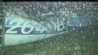 Still from handout video issued by the Air Accidents Investigation Branch showing the rear left side of the fuselage. Photograph: AAIB/PA Wire