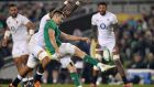 When Ireland used Plan B, via Conor Murray’s boot, the officials deemed the line of England blockers to be legal. Photograph: Dan Mullan/Getty Images