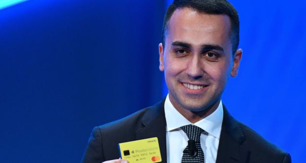 Italy’s deputy prime minister  Luigi Di Maio, who has met a senior figure from the gilets jaunes protest movement in France. Photograph: Alberto Pizzoli/AFP/Getty Images