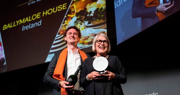 JR Ryall and Darina Allen of Ballymaloe House restaurant, which won the  Trolley of the Year award at the  World Restaurant Awards in Paris. Photograph: Thomas Samson / AFP