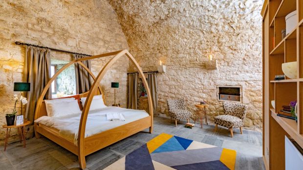 One of the bedrooms, Tubrid Castle, Co Kilkenny. Photograph: Dylan Vaughan