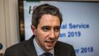 Minister for Health Simon Harris wore his usual pale and pinched worried expression. Photograph: James Forde 