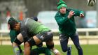 A Connacht  training session in the Sportsground, Galway, before the trip to Glasgow. Photograph:  James Crombie/Inpho