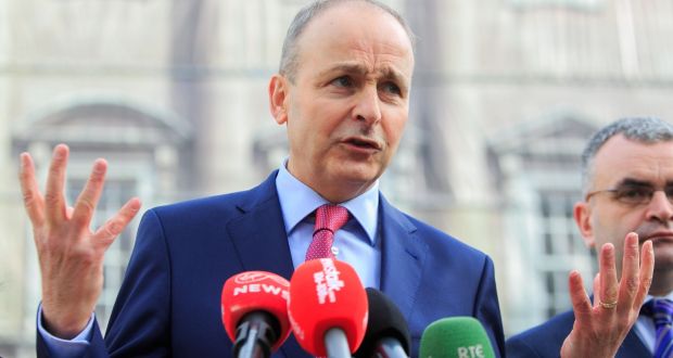  Micheál Martin outside Leinster House on Friday. The Fianna Fáil leader believes an election will be held early next year.  Photograph: Gareth Chaney/Collins