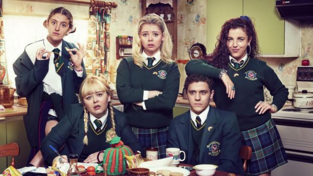 Derry Girls: Louise Harland, Nicola Coughlan, Saoirse-Monica Jackson, Dylan Llewellyn and Jamie-Lee O’Donnell