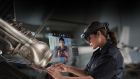A factory worker using HoloLens2. Microsoft Workers 4 Good say that intent to harm is an unacceptable use of HoloLens technology