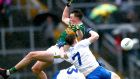 Kerry’s Gavin O’Brien is challenged by Monaghan’s Karl O’Connell and Drew Wylie. Photograph: James Crombie/Inpho