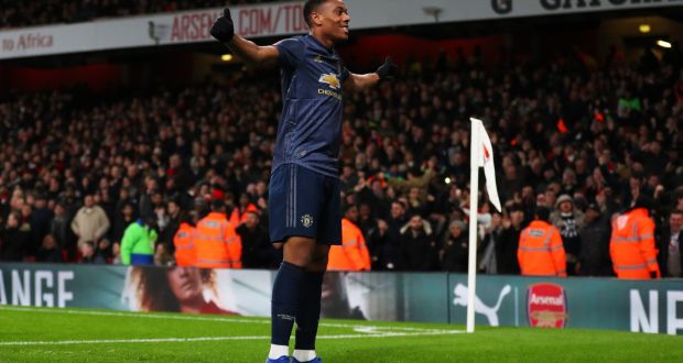 Anthony Martial could return for Manchester United against Arsenal. Photograph: Catherine Ivill/Getty