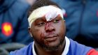 A dejected France’s Demba Bamba after the Six Nations game against Ireland. Photograph: Dan Sheridan/Inpho