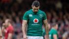 Ireland’s Rob Kearney dejected after the defeat to Wales in Cardiff. Photograph:  Morgan Treacy/Inpho